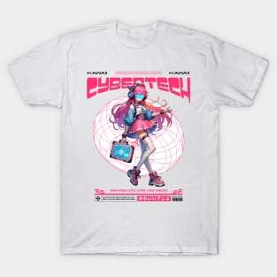 kawaii princess cyber tech anime girls T-Shirt